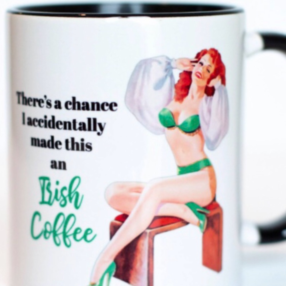Pin Up Girl Irish Coffee Mug Cup Ceramic New